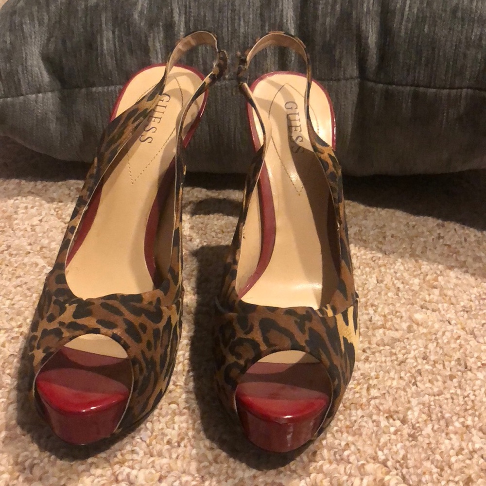 Guess leopard heels